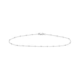 14k Solid Gold Faceted Bead Saturn Chain Anklet, 10" Length